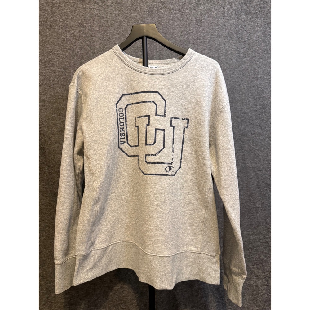 Champion Columbia CU Sweatshirt Mens Large Gray Crew Neck Pullover Fleece